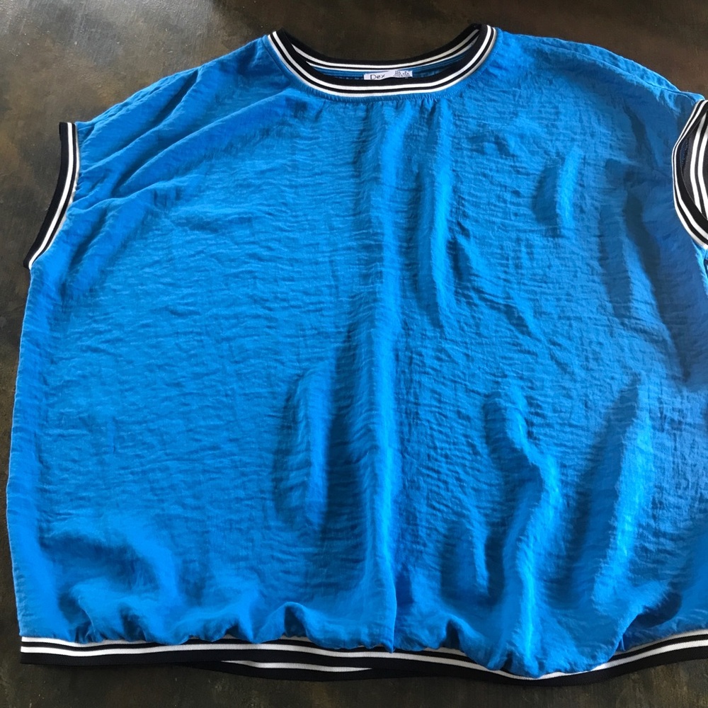 NEW Dex 1X Top Loose-fit Brilliant Blue Sleeveless